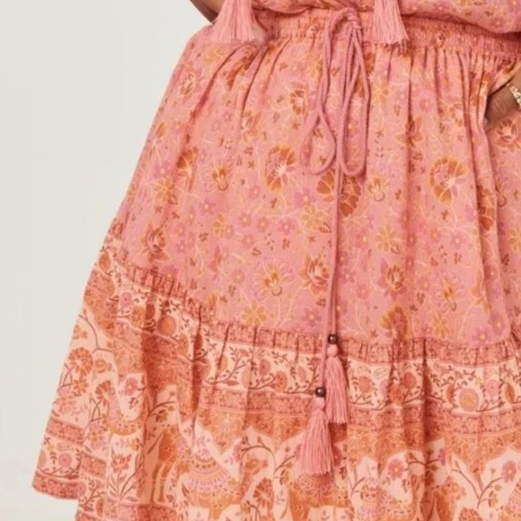 SPELL & THE GYPSY COLLECTIVE SUNDOWN MINI SKIRT IN APRICOT SIZE SMALL - Picture 4 of 6